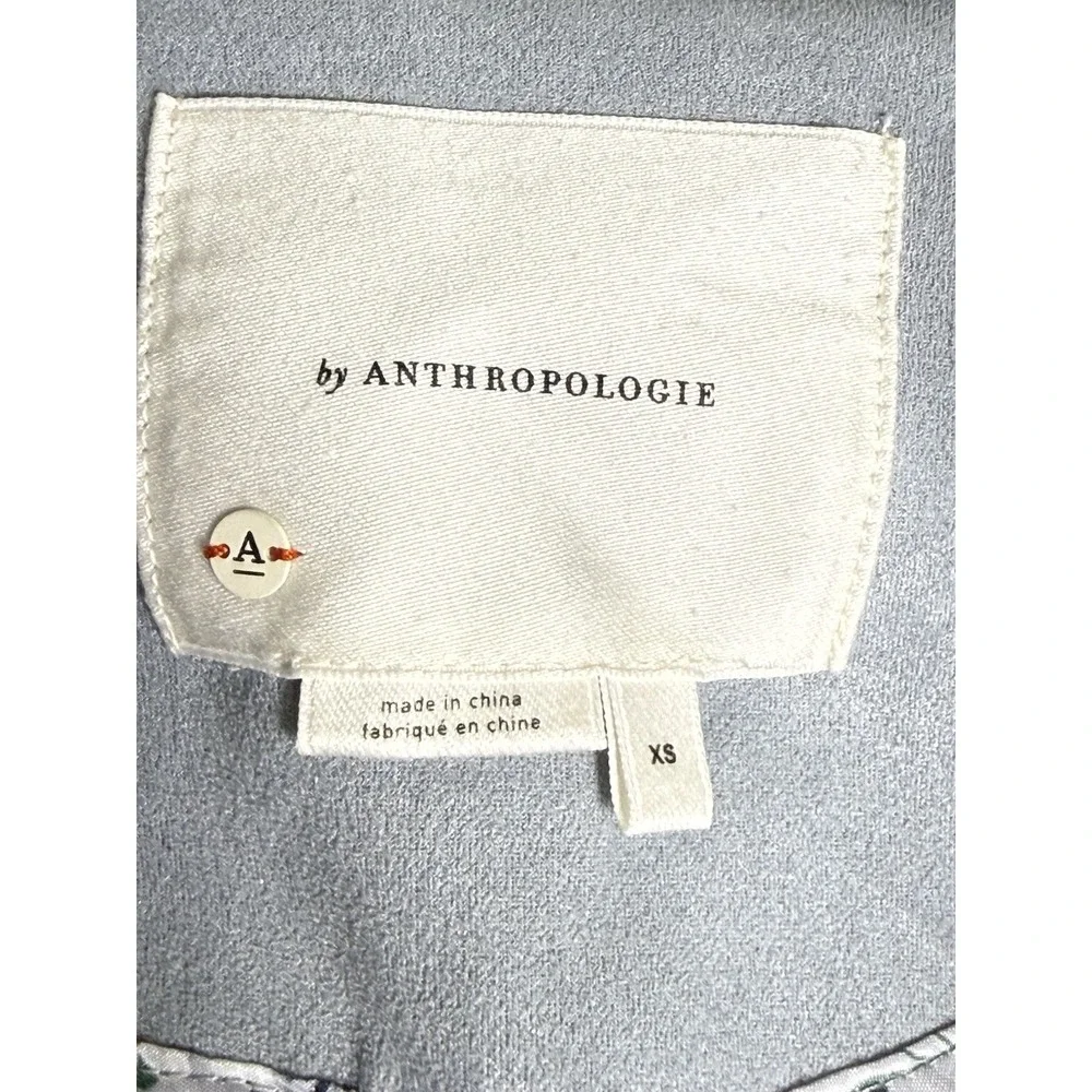 Anthropologie Women's Faux Suede Blue Expressway Moto‎ Cropped Open Jacket XS